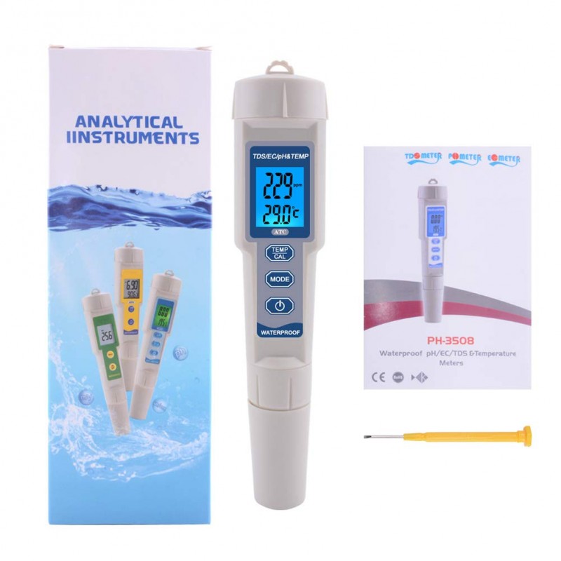 Medidor Digital De PH EC TDS Temperatura 4 En 1 PH 3508