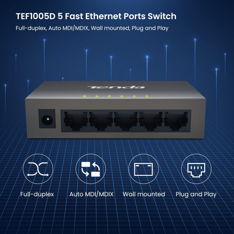 Separador Switch Ethernet Tef D Mbps Puertos Tenda Cantidad