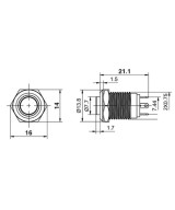 Pulsador con enclavamiento y Luz (NO)