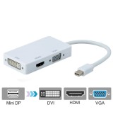 Convertidor de video 3 en 1 de mini Display a HDMI/ VGA/ DVI
