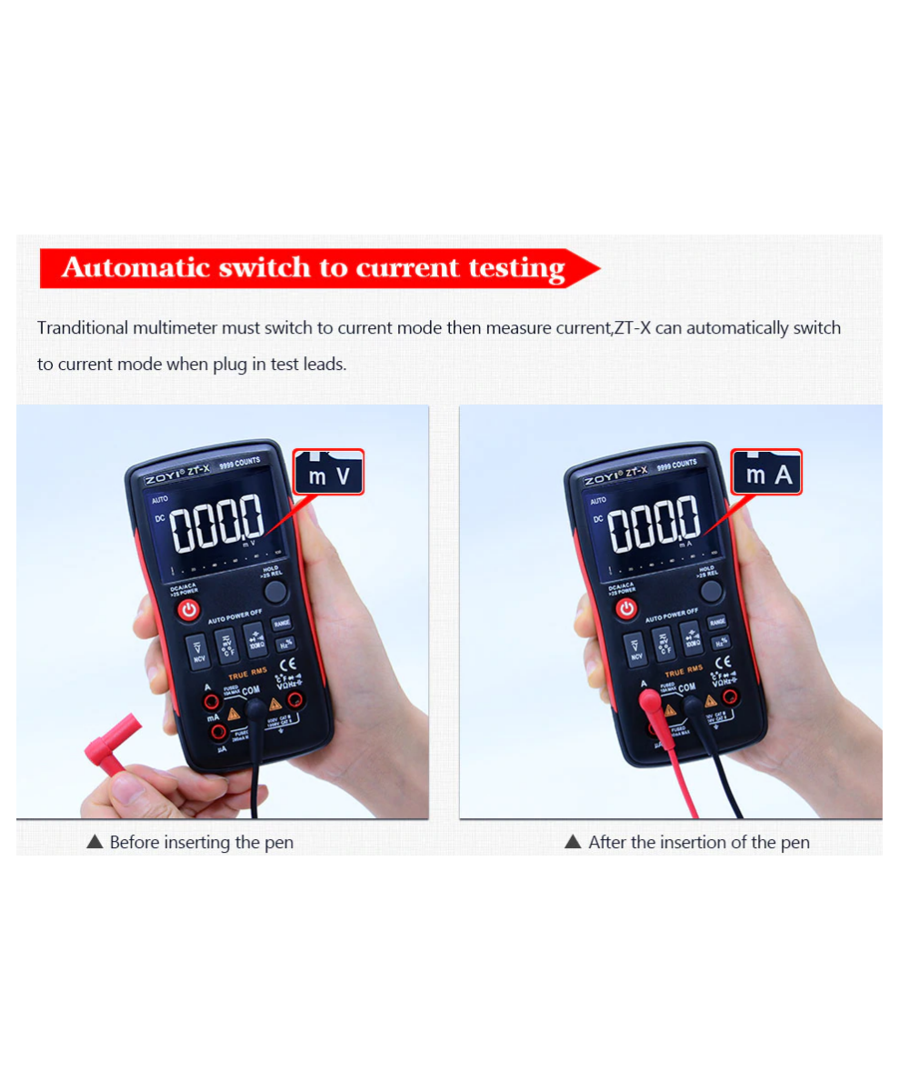 Multimetro autorango, frecuenciometro ZOYI ZT-X