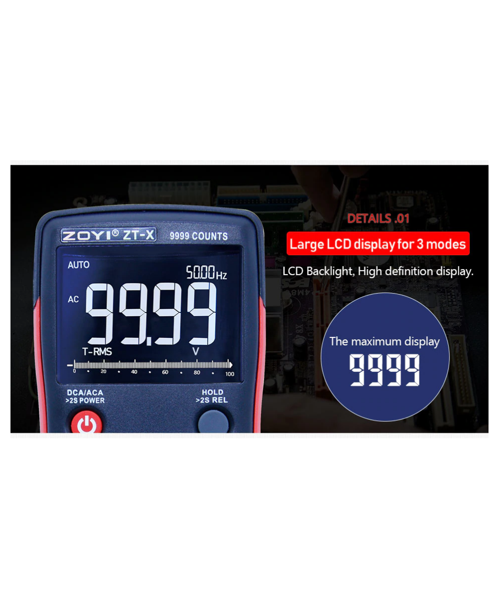 Multimetro autorango, frecuenciometro ZOYI ZT-X