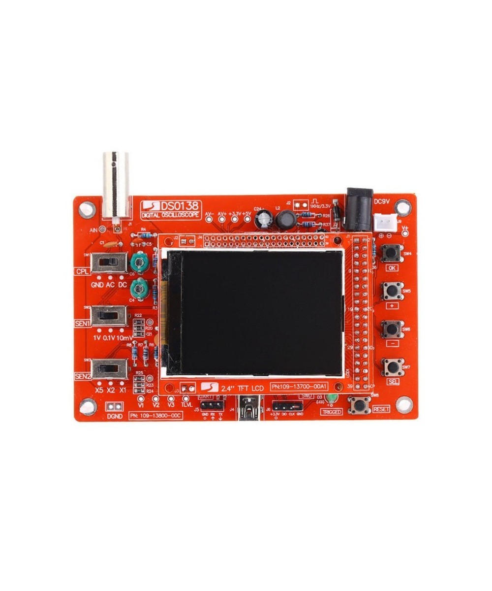 Osciloscopio digital Ensamblado 200Khz con cobertor acrílico y fuente de energia 9V
