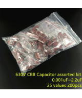 Capacitores ceramicos 630V 25 valores 0.001uf - 2.2uf (200 unidades)