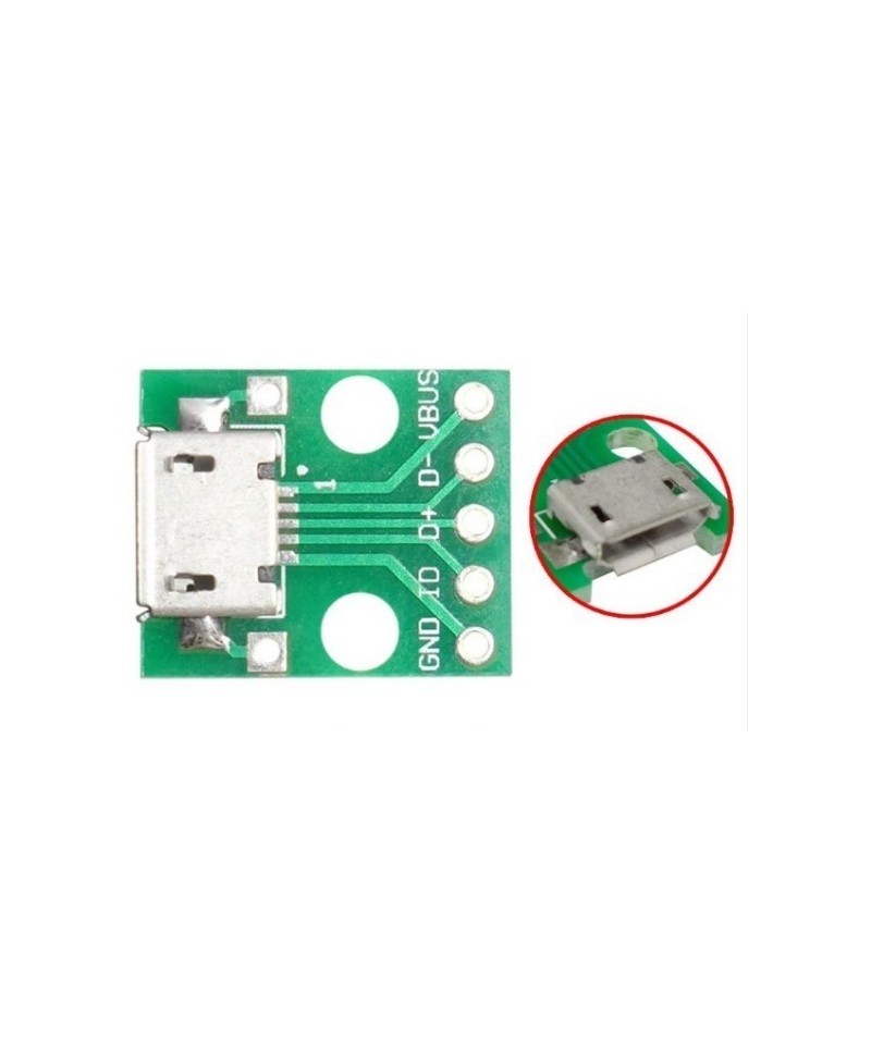Puerto micro USB para PCB DIP de 5 pines