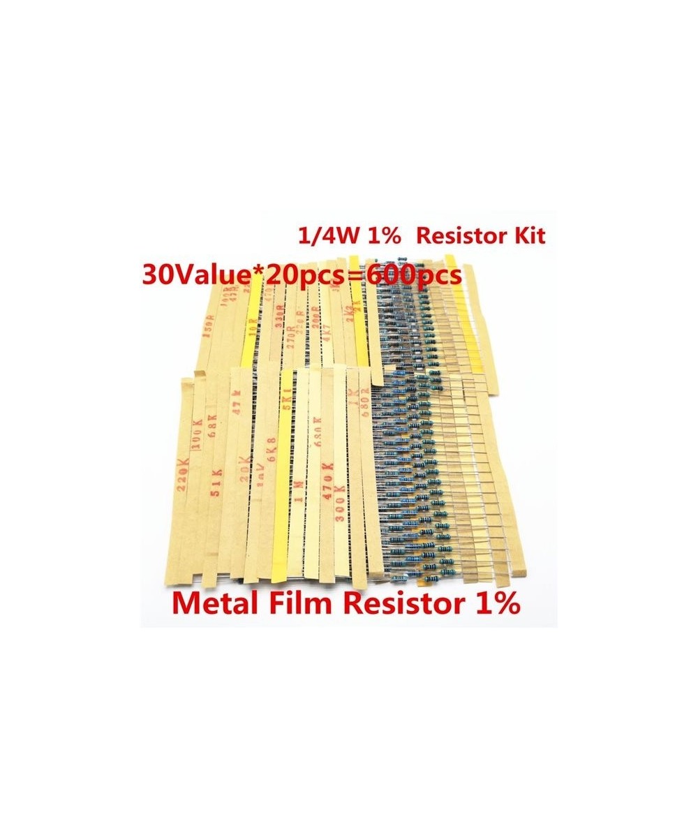 Resistencias con 30 valores 1/4W (600 unidades)
