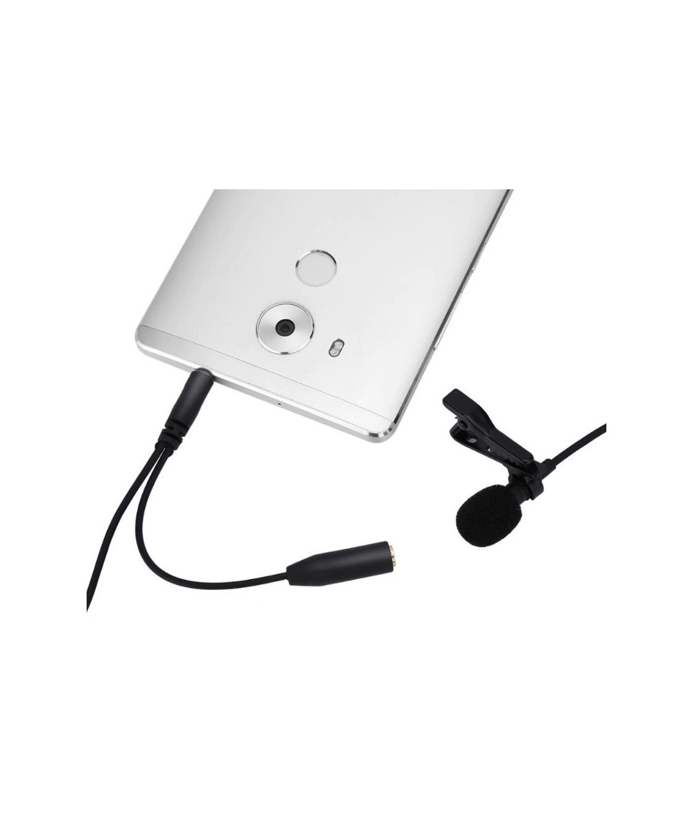 Mini micrófono Lavalier para celular 1.5M con entrada para auricular