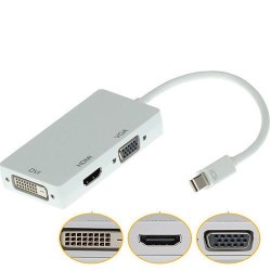 Convertidor  3 en 1 mini Display a HDMI-VGA-DVI