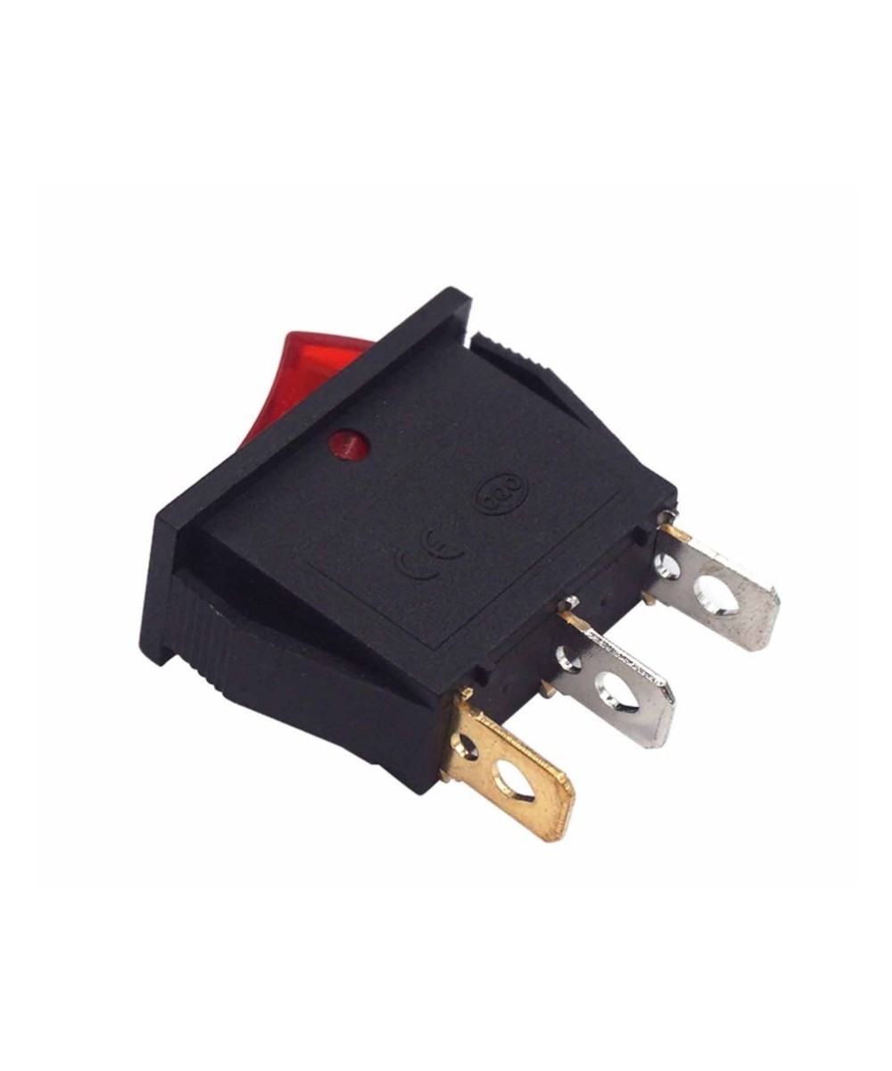 Interruptor de 3 pines 2 posiciones con luz KCD3