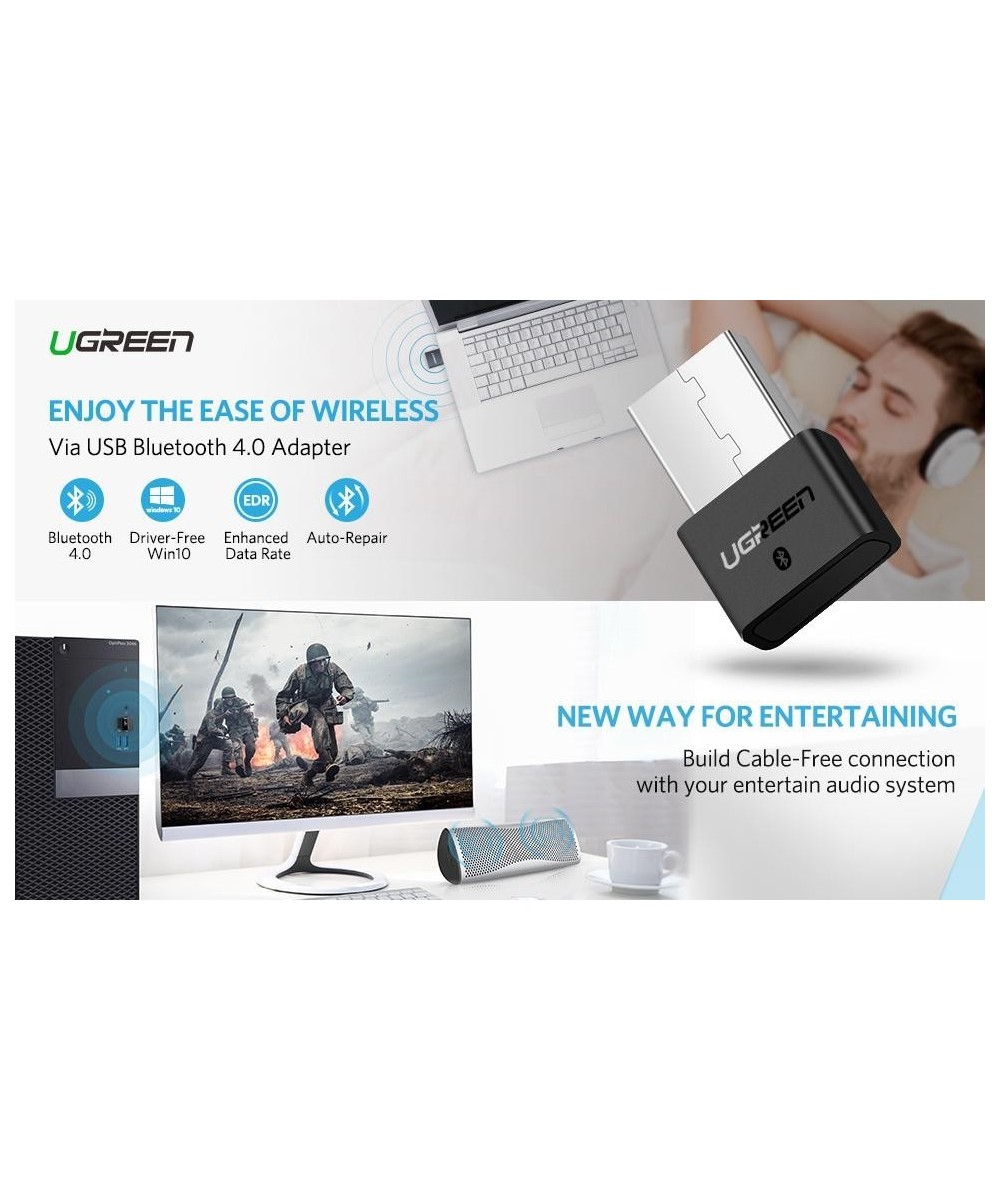 Adaptador USB Bluetooth 4.0, inalámbrico 3 Mbps UGREEN