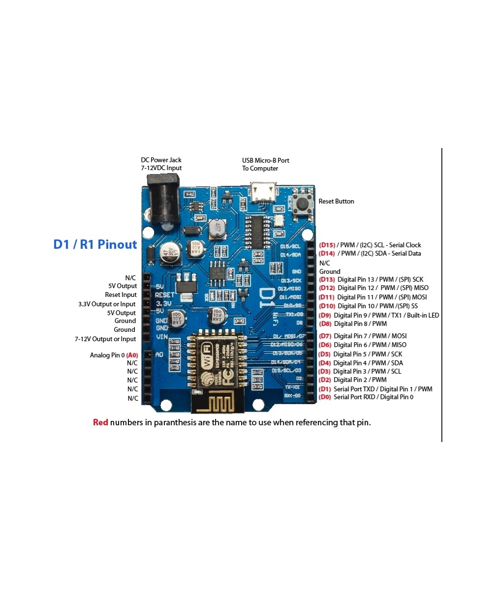 Tarjeta de desarrollo WiFi ESP8266 D1 ESP-12