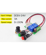 Controlador de velocidad de motor PWM 3A 6V / 9V / 12V / 24V 1203BS