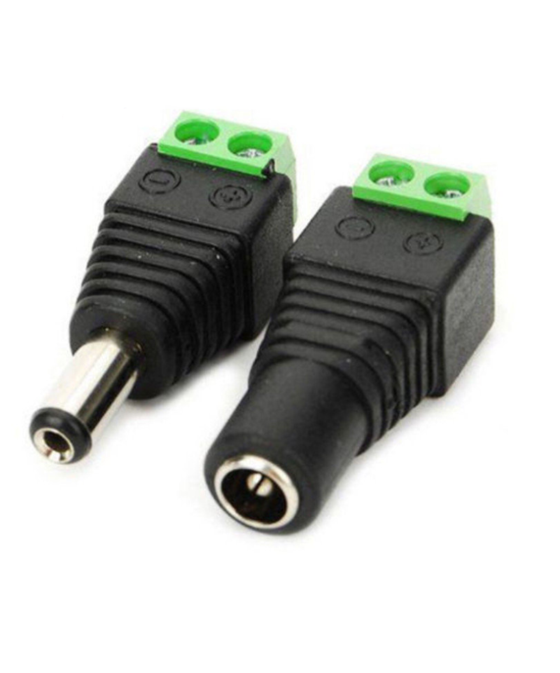 Conector DC 2.1mm interior x 5.5mm exterior hembra - macho (2U)