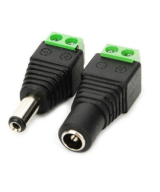 Conector DC 2.1mm interior x 5.5mm exterior hembra - macho (2U)
