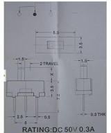 Micro interruptor rocker 3 pines 2 posiciones (5U)