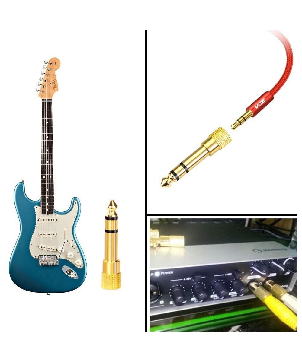 Adaptador de audio salida macho 1/4" (6.35mm)  y entrada hembra de 3.5mm