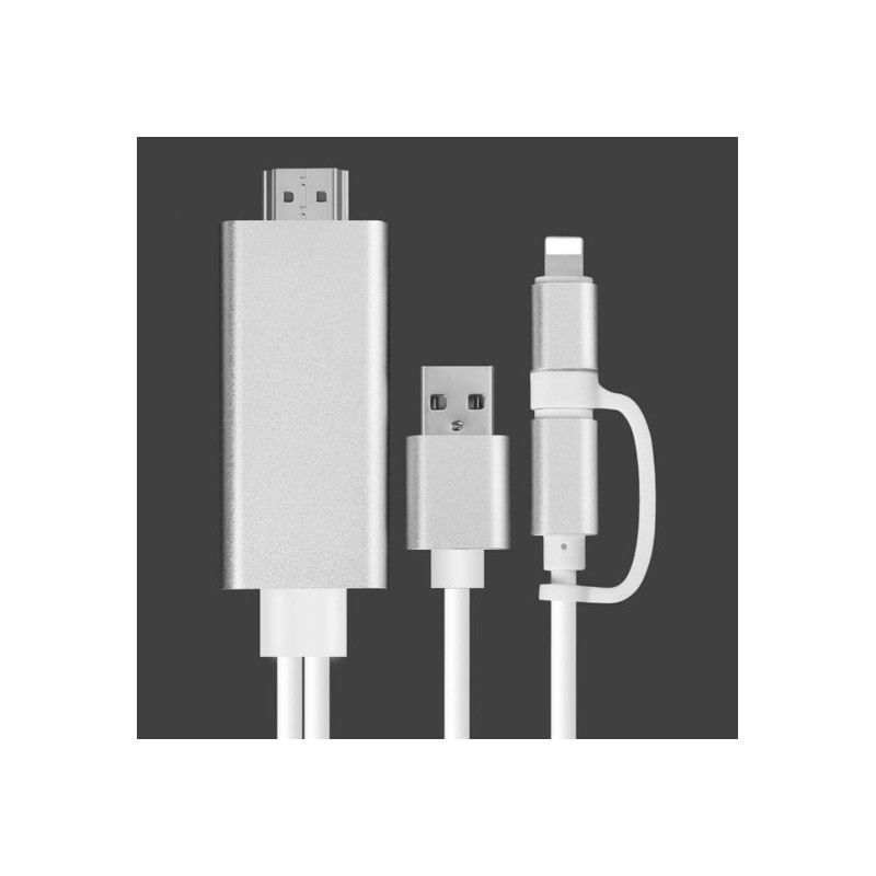 Adaptador Lightning (Iphone) a HDMI y tipo c