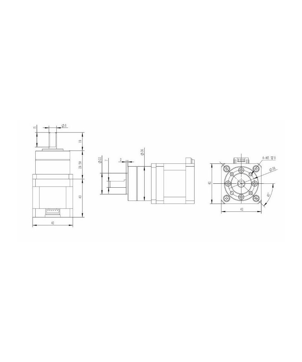 Motor paso a paso nema 17 tipo planetario