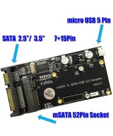 Adaptador de USB 2.0 mSATA SSD a SATA 2.5 para disco duro