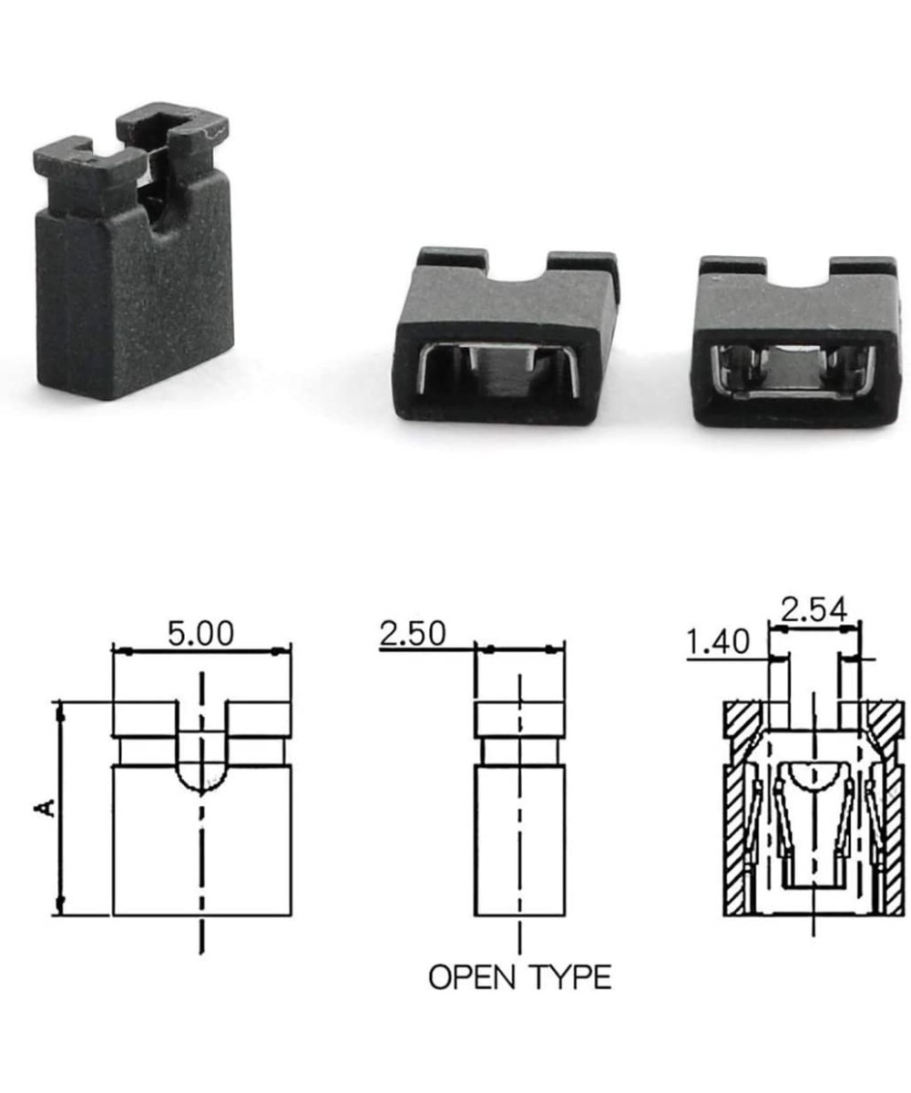 Mini Jumpers 2.54mm 2 pin (Set de 10)