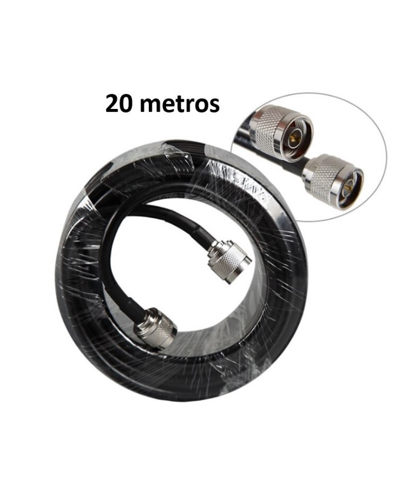 Cable RG8 con conector RF TIPO N macho 20M