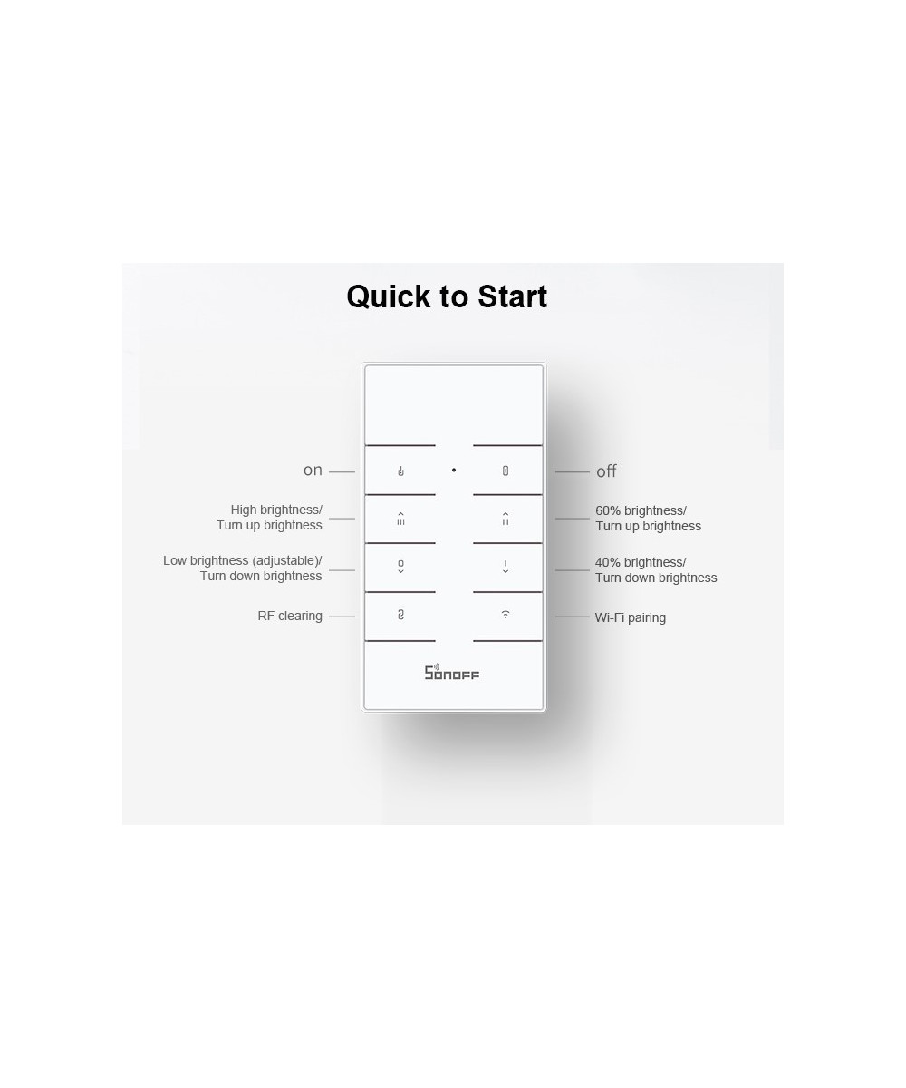 Interruptor Dimmer D1 con control 433mhz y base Inteligente Sonoff