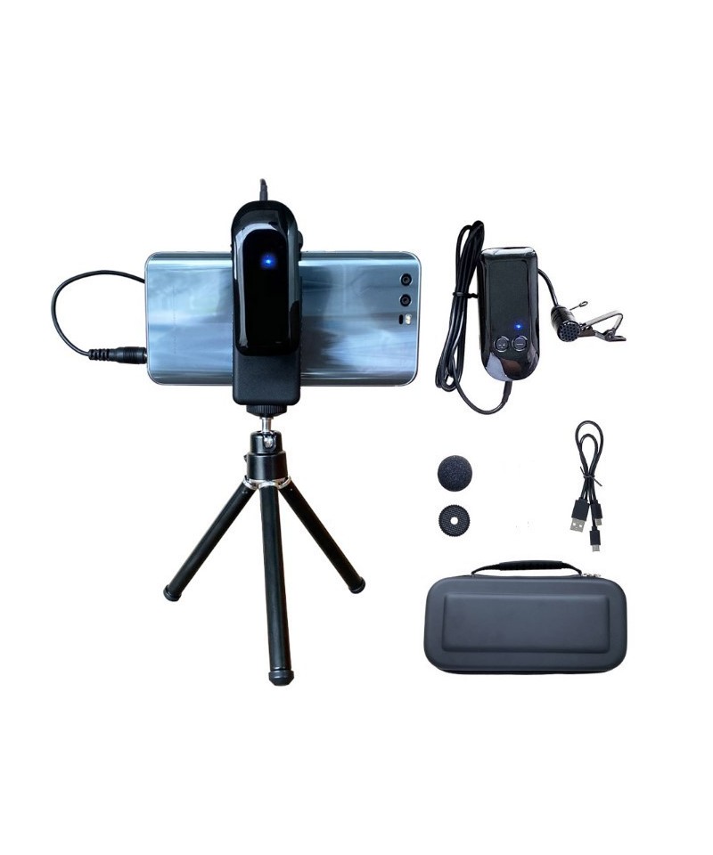 Micrófono Lavalier Green Audio GAW-7511C inálambrico con trípode para celular