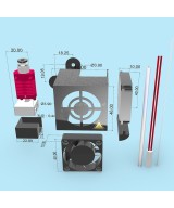 Extrusor con carcasa y ventiladora impresora 3D