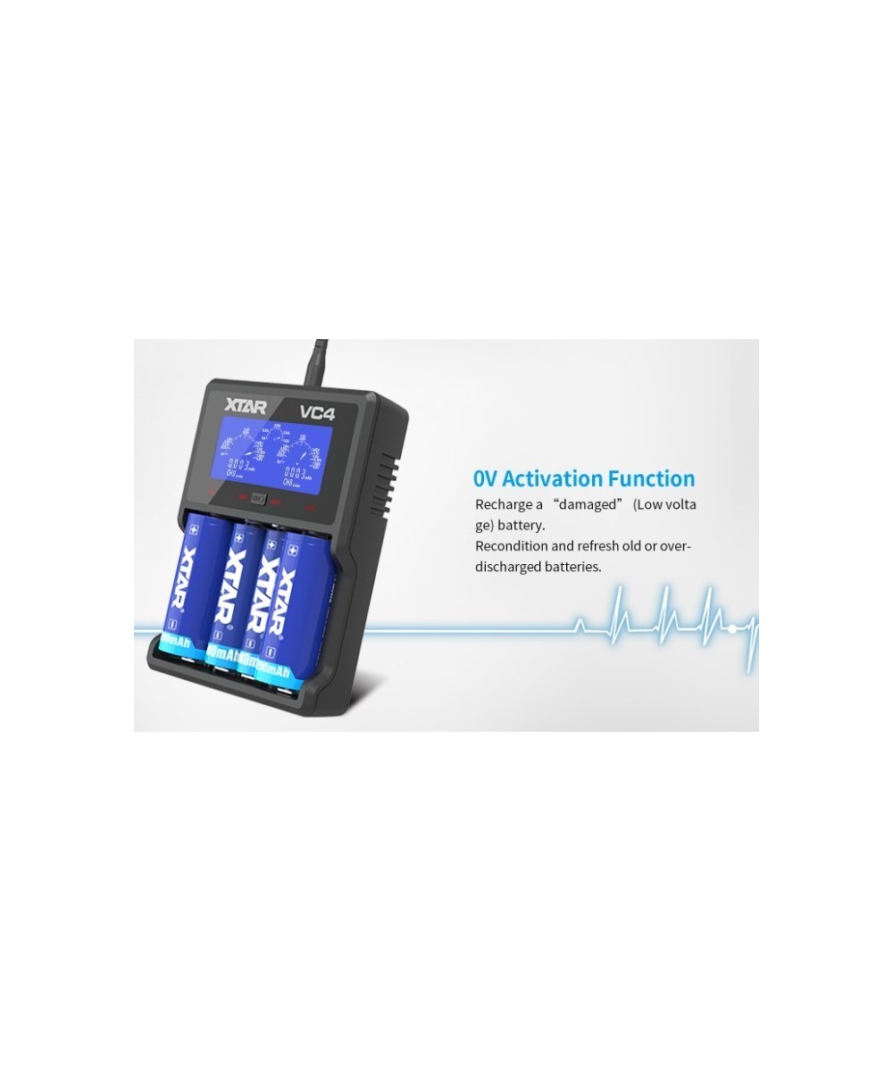 Cargador de baterías Xtar VC4 4 espacios