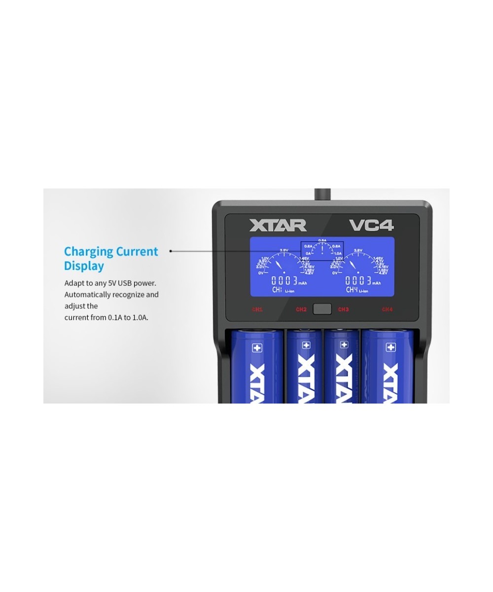 Cargador de baterías Xtar VC4 4 espacios