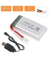 Batería tipo lipo recargable 903052 3.7V para drone 1800MaH con cargador USB