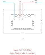 Interruptor Tactil de pared inteligente Wifi Sonoff T0US
