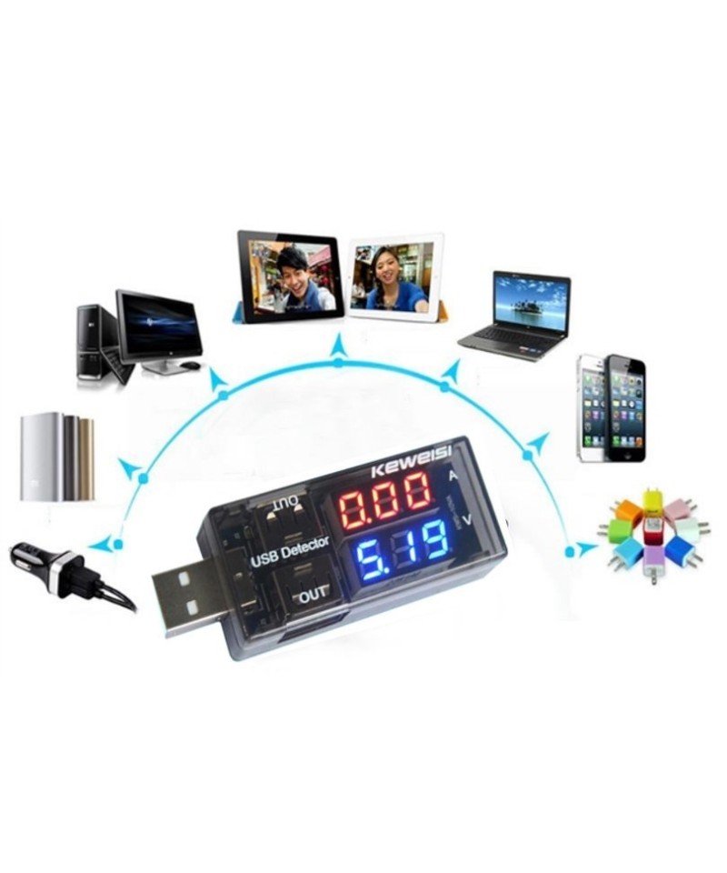 Medidor de voltaje y corriente en puerto USB KWS-10VA