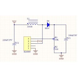 convertidor incremental de voltaje DC-DC XL6009