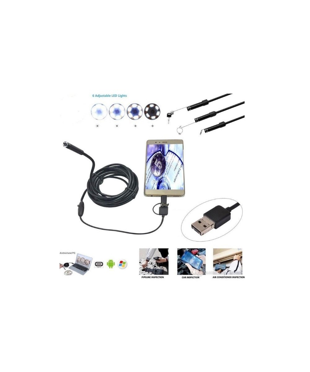 Endoscopio digital 3 en 1 con camara y luz 5m