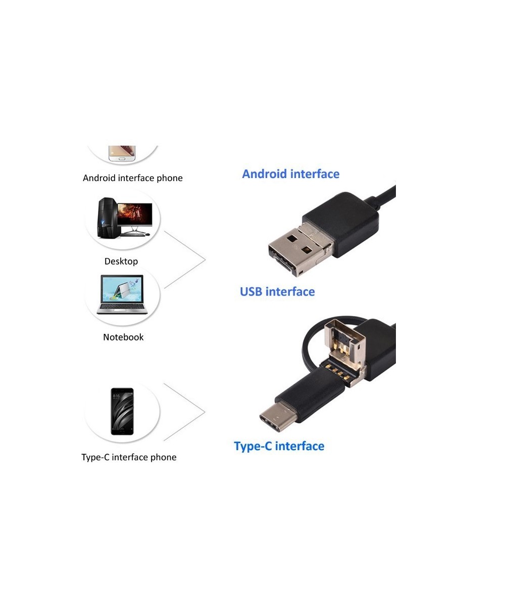 Endoscopio digital 3 en 1 con camara y luz 5m