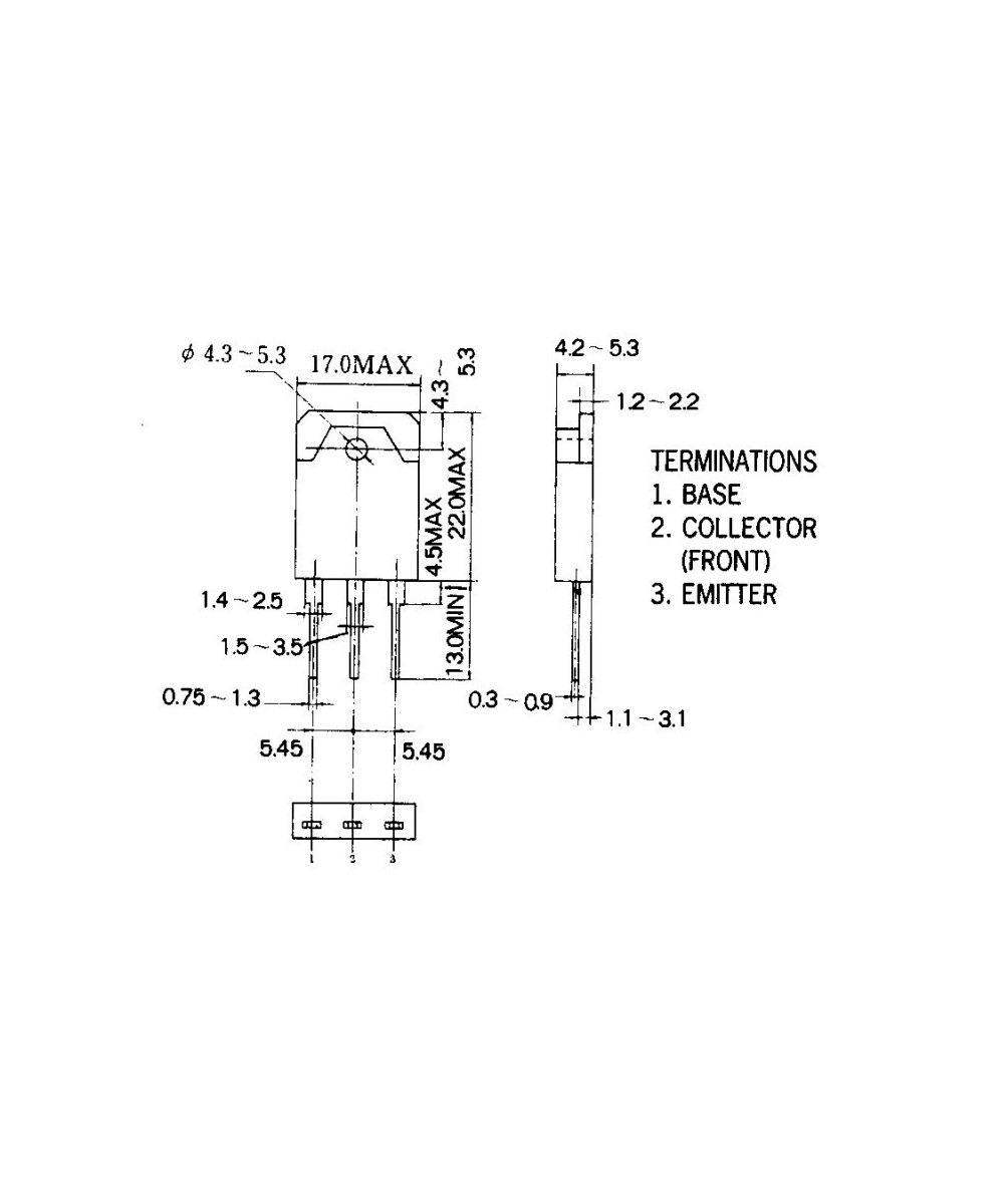Transistor PNP A1491 200V 10A