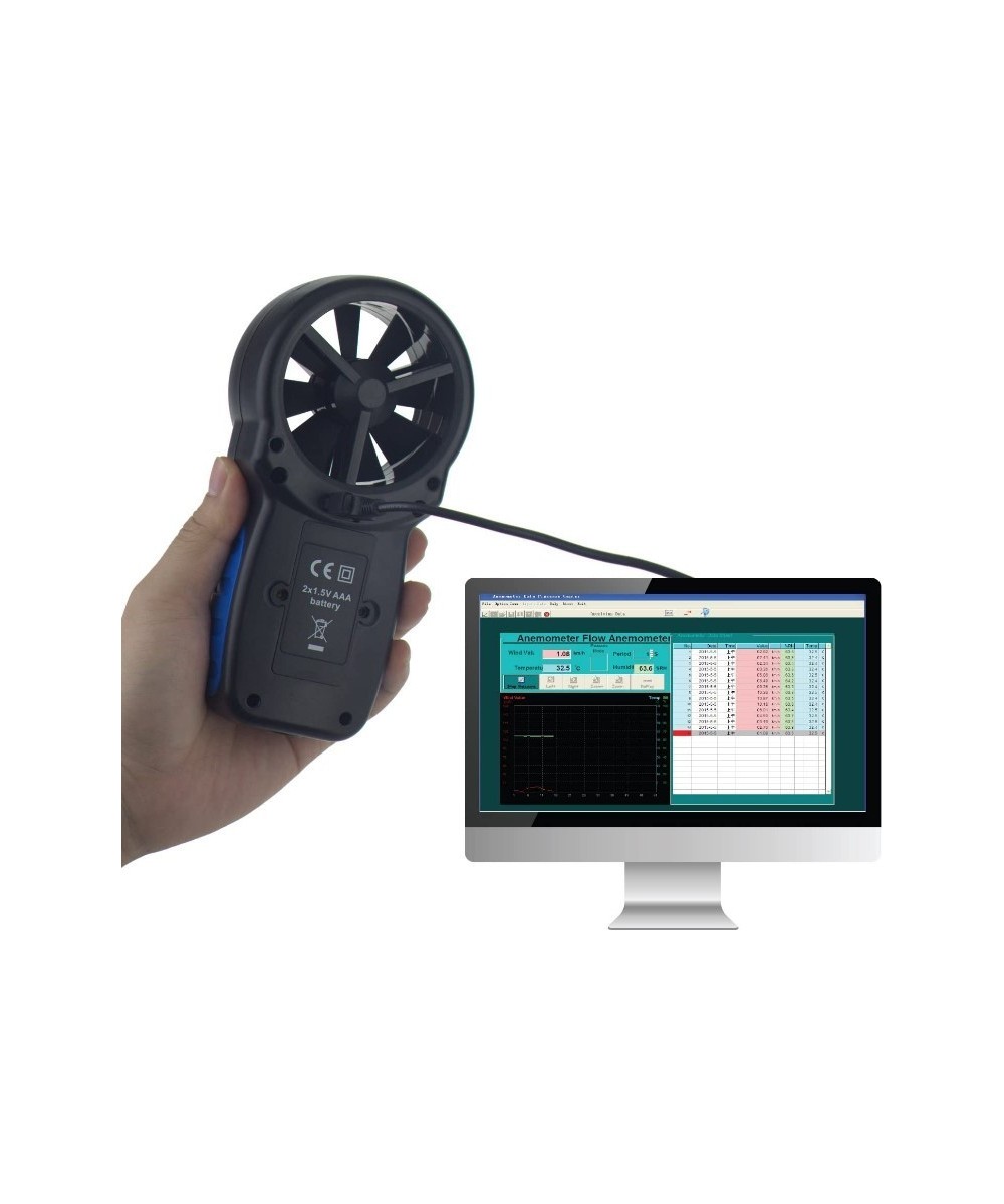 Medidor digital de velocidad del viento, temperatura y humedad Anemómetro HP-866A