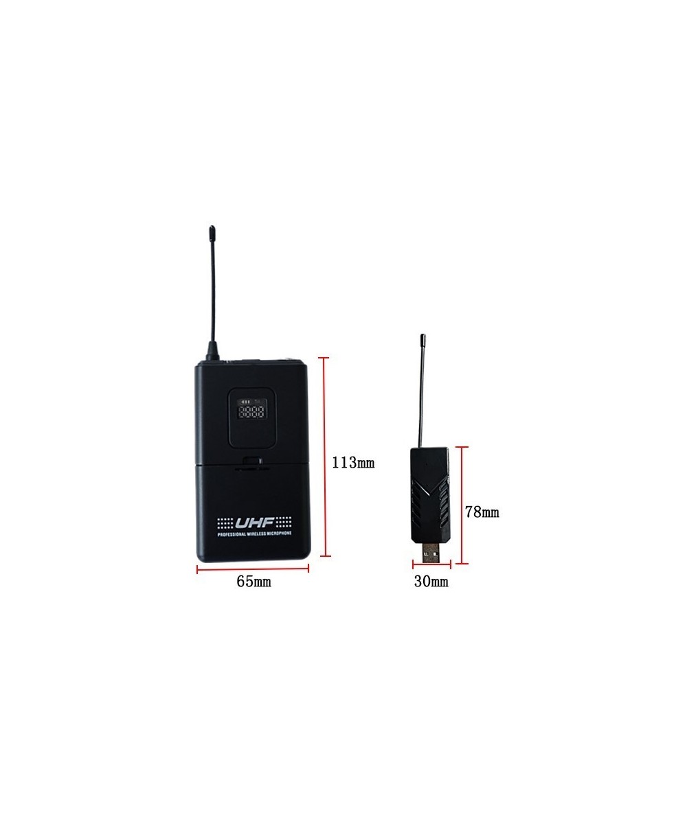 Micrófonos Inálambricos U-202 UHF con 1 Receptor USB y 2 Transmisores