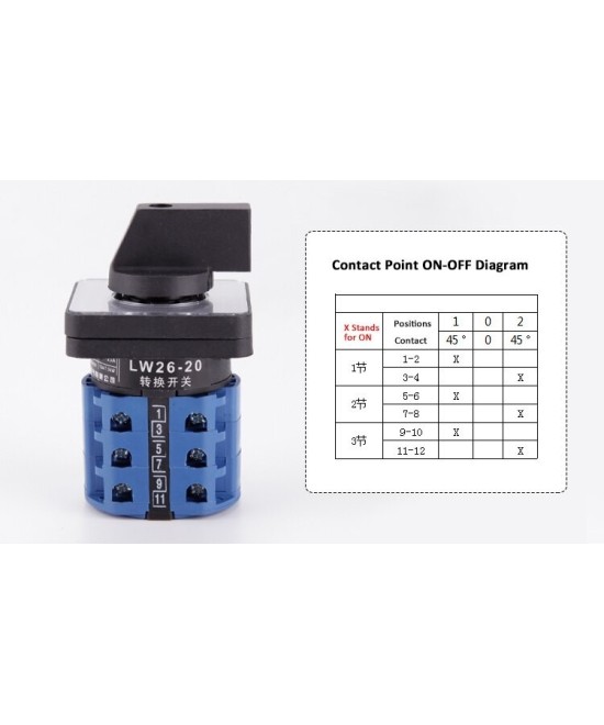 Interruptor Selector de 3 Posiciones LW26-20