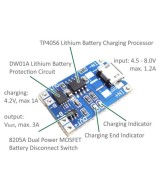 Cargador de Bateria BMS Micro USB TP4056 1A