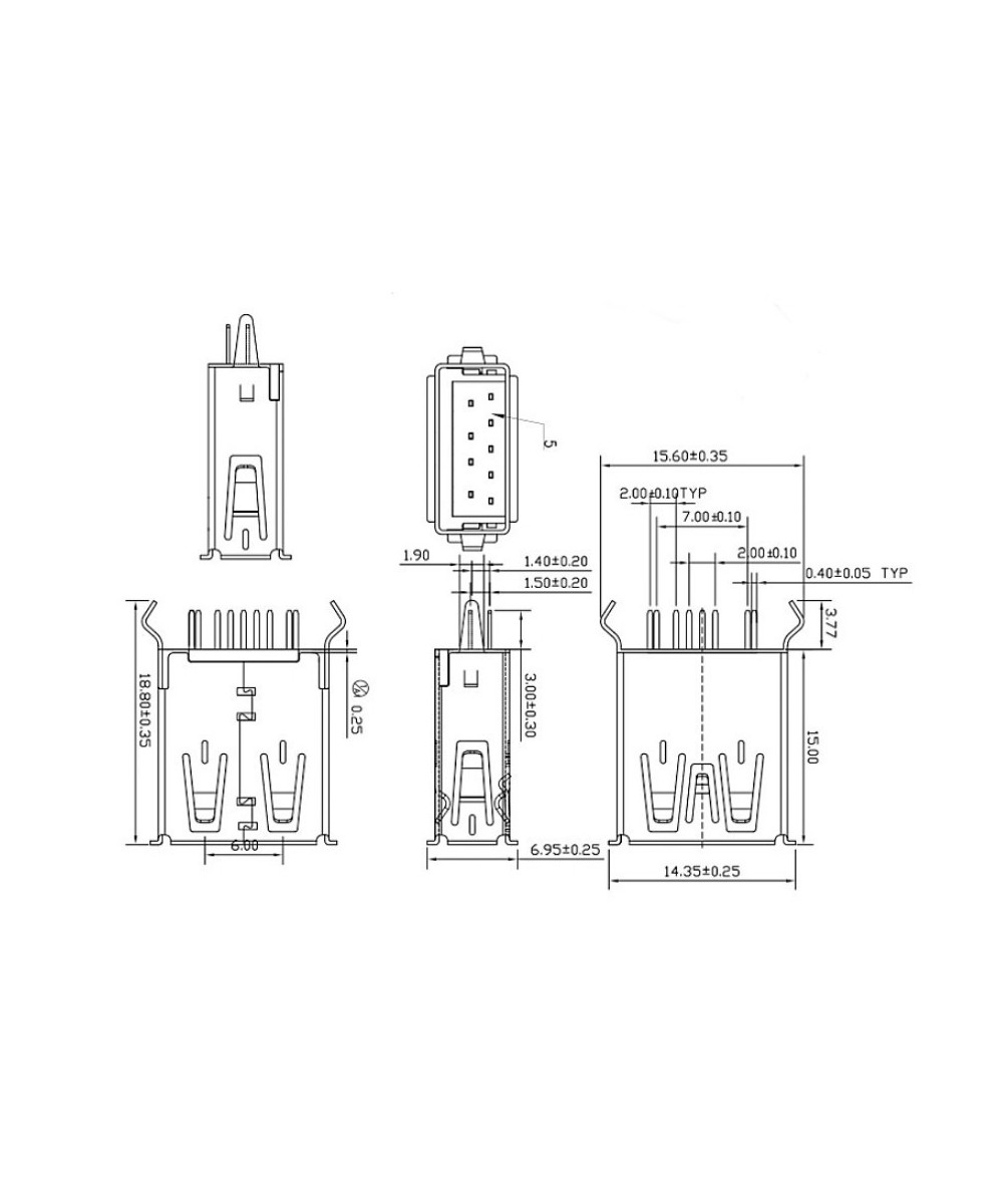 Puerto USB hembra 2.0 / 3.0 tipo A