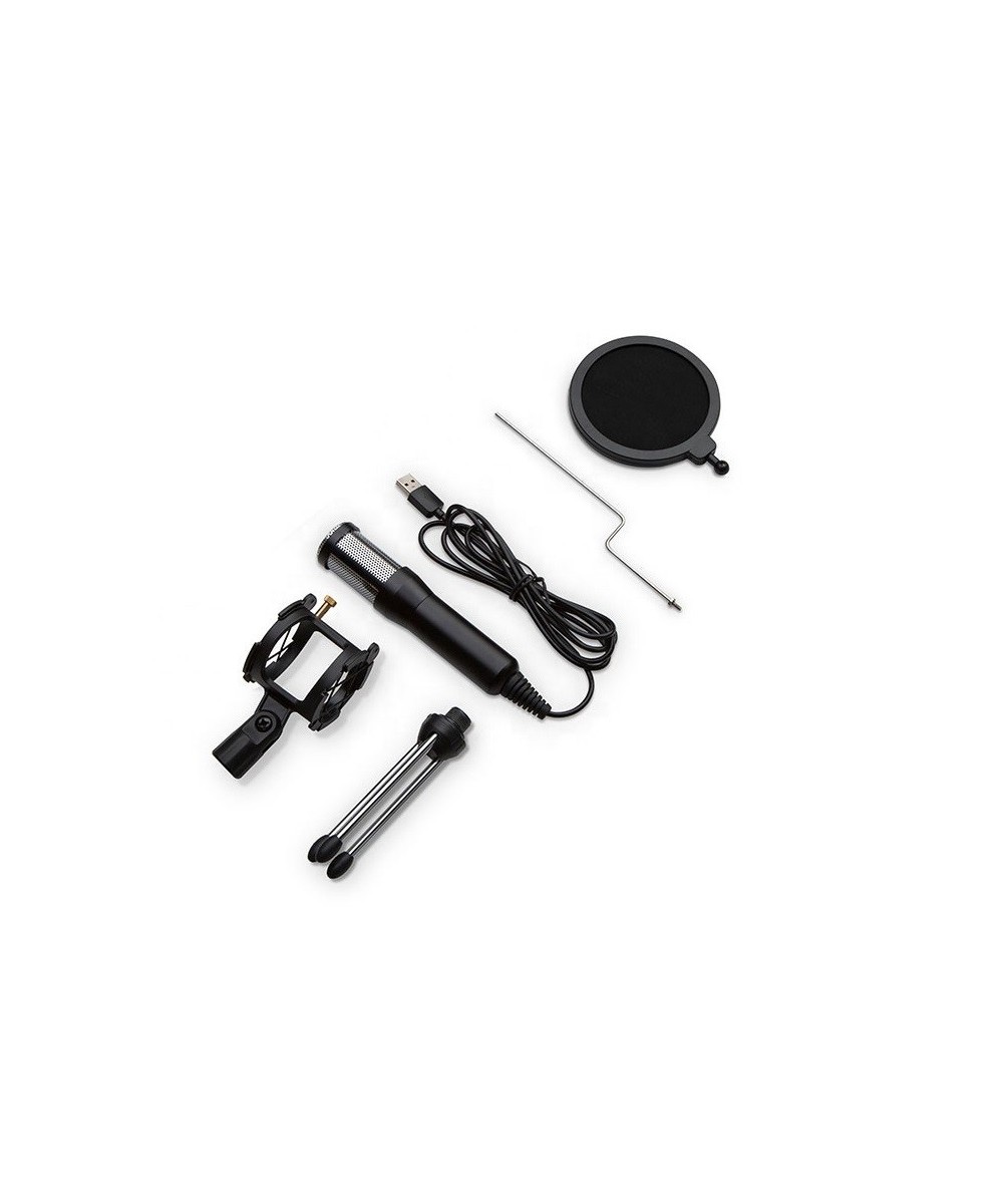 Micrófono de condensador USB con trípode y filtro