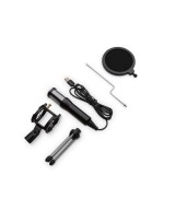 Micrófono de condensador USB con trípode y filtro
