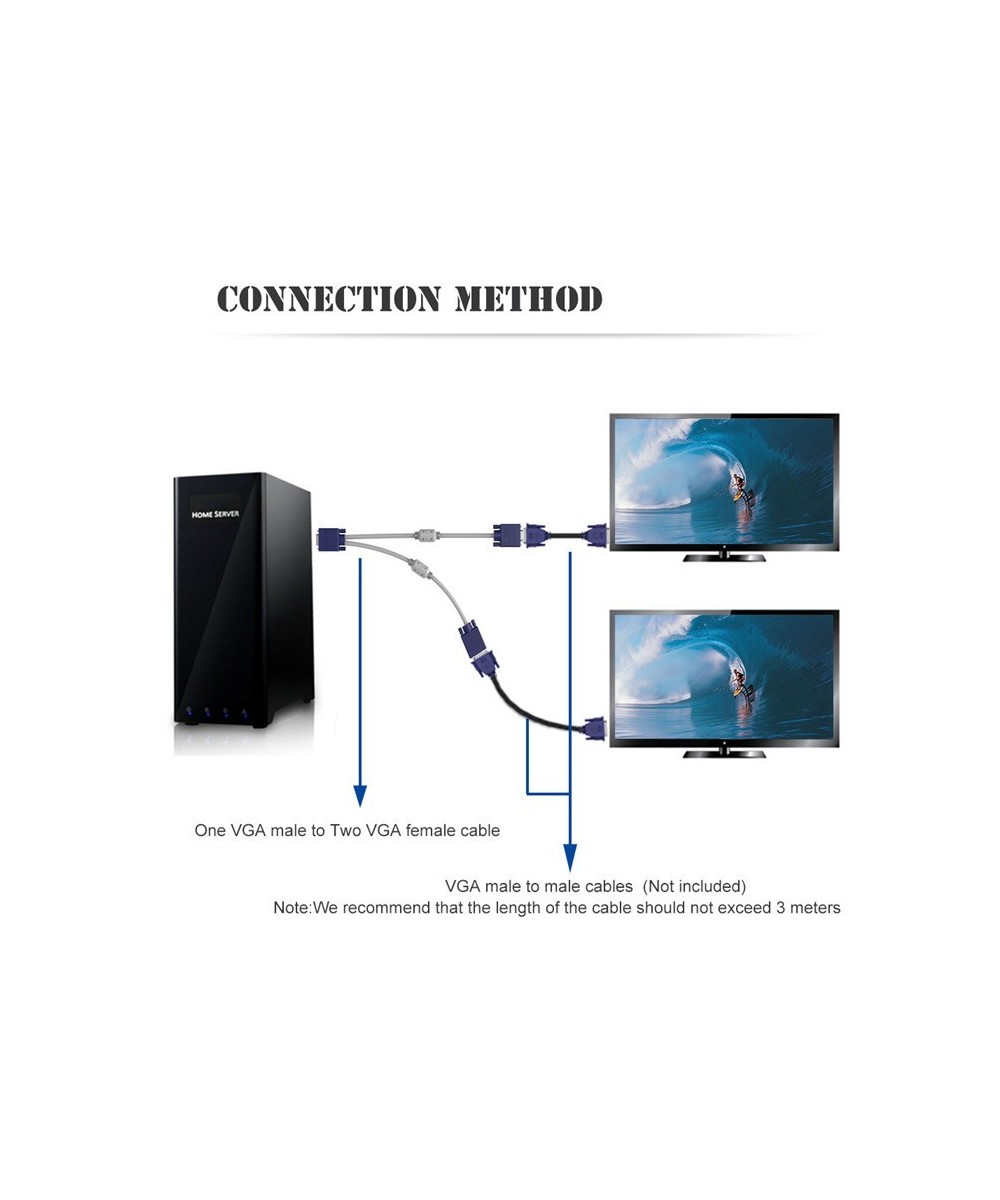 Separador de Video VGA de 1 a Entrada a 2 Salidas