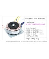 Transformador Toroidal UNISIAN 110V AC a 12-28V 200W