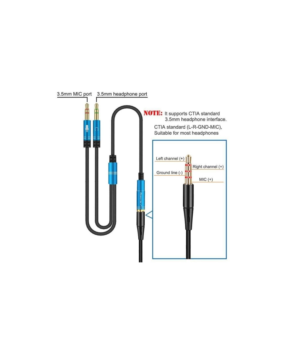 Separador de Audio 3.5mm 2 Machos 1 Hembra