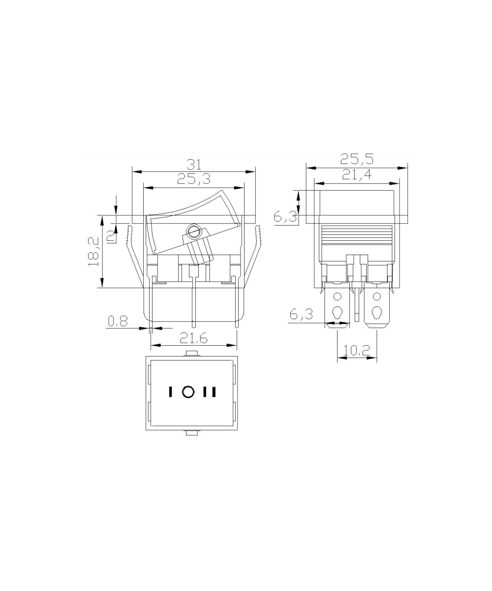 Interruptor KCD4 On/Off 250VAC 16A