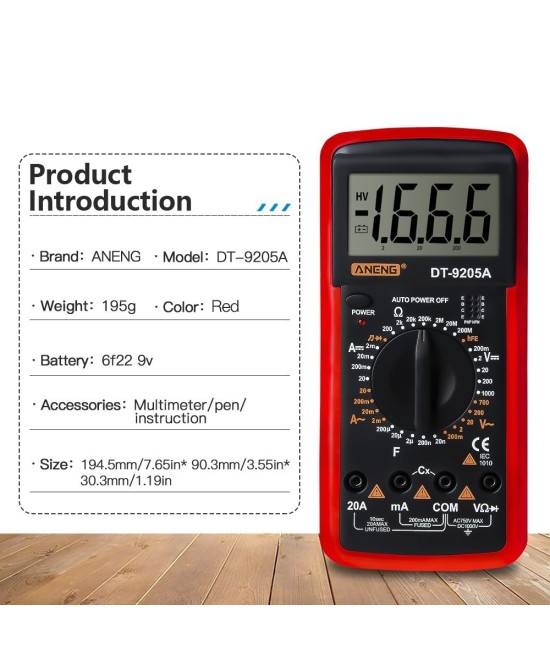 Multimetro Digital DT-9205N