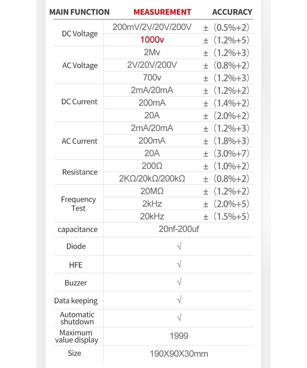 Multimetro Digital DT-9205N